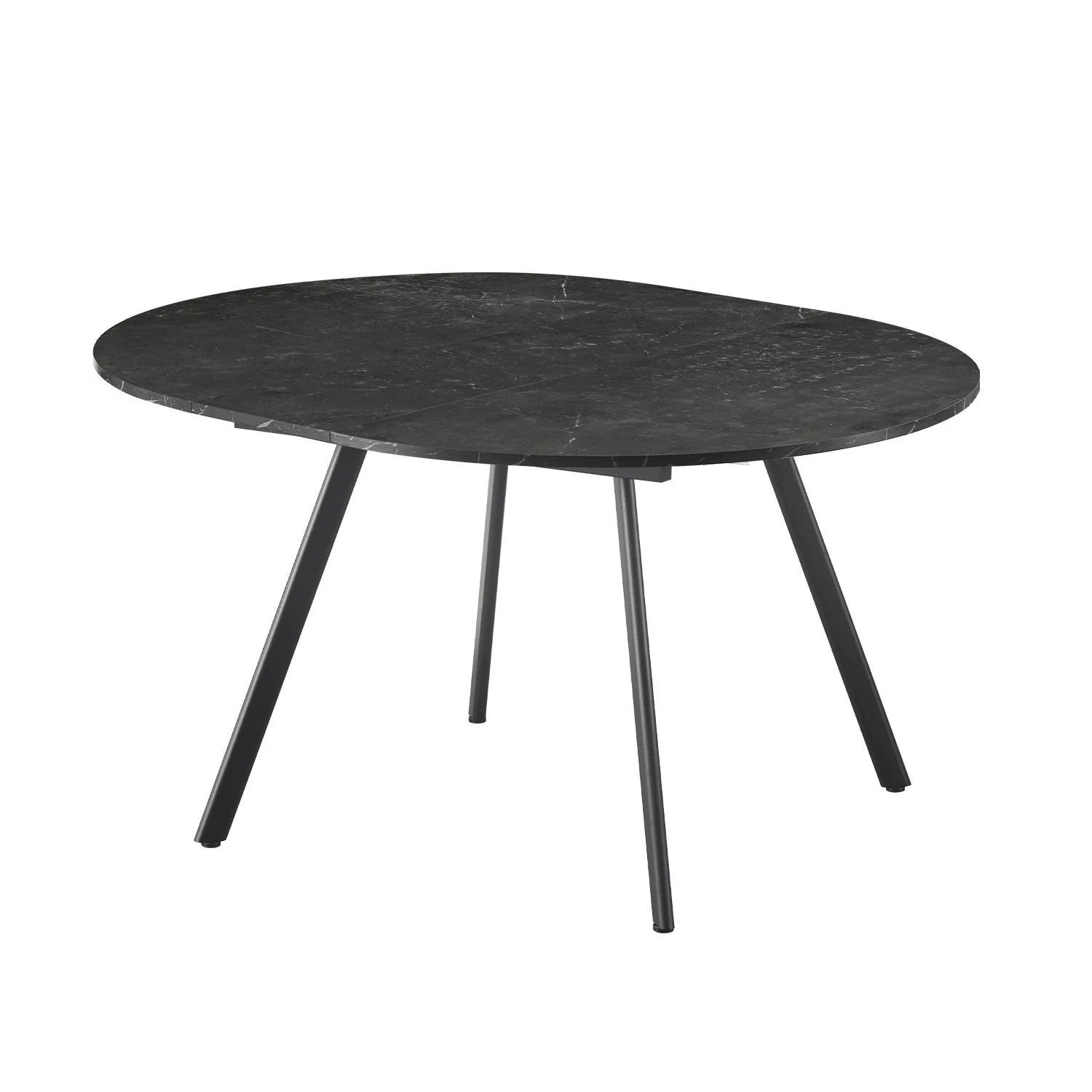 B-Ware Ausziehtisch LIV, Rund, Marmor Schwarz