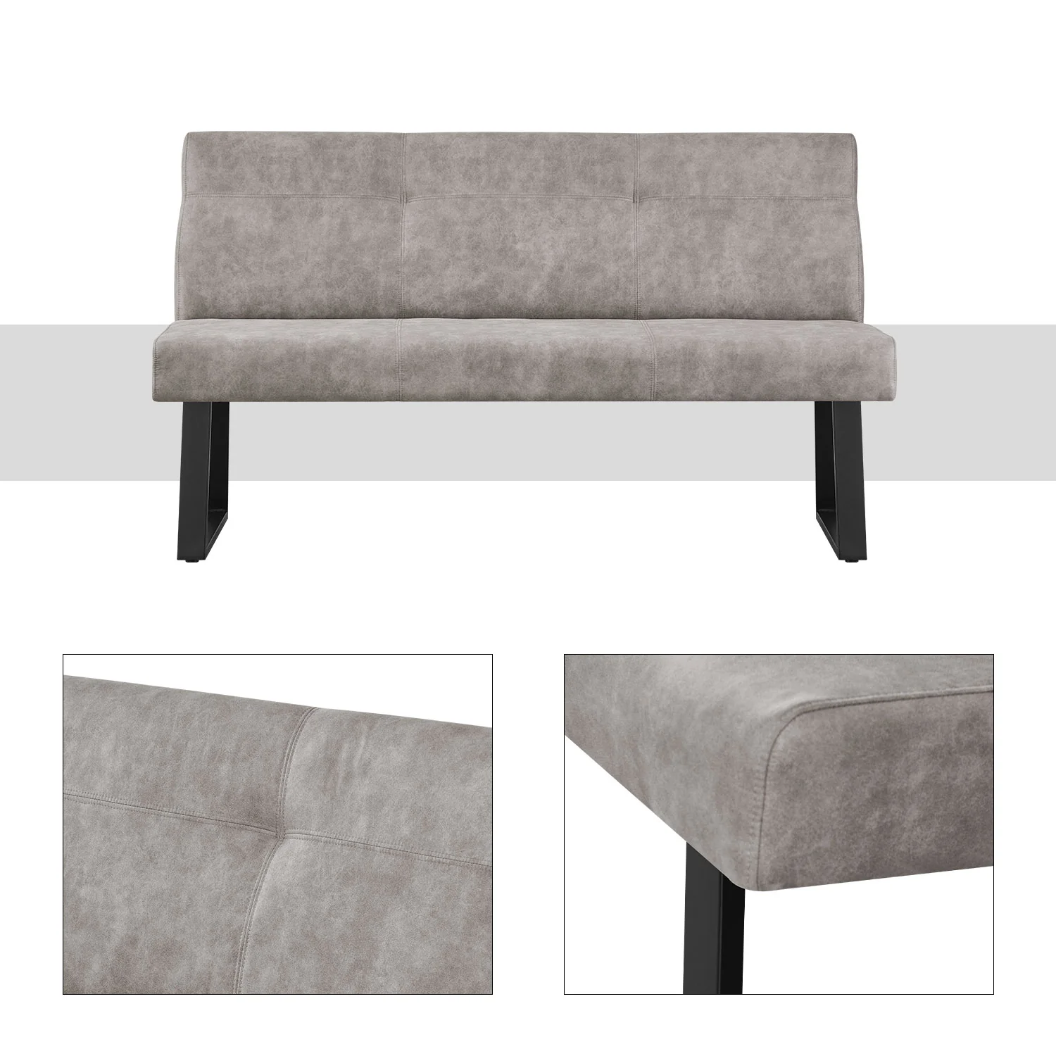 B-Ware Sitzbank EMMA, Grau, 160 cm - Image 3