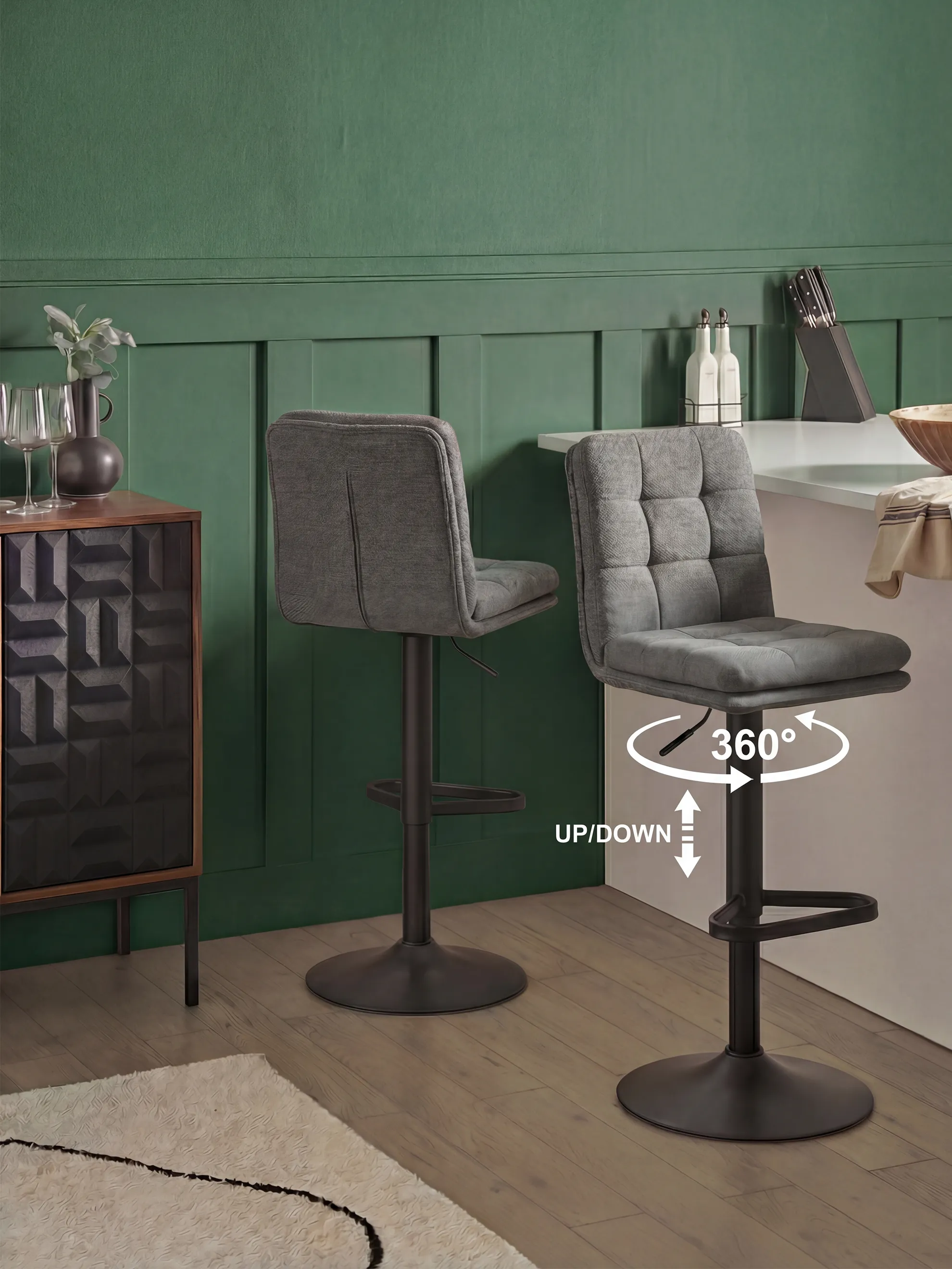 Barhocker Juno 2er-Set - Webstoff - Image 21