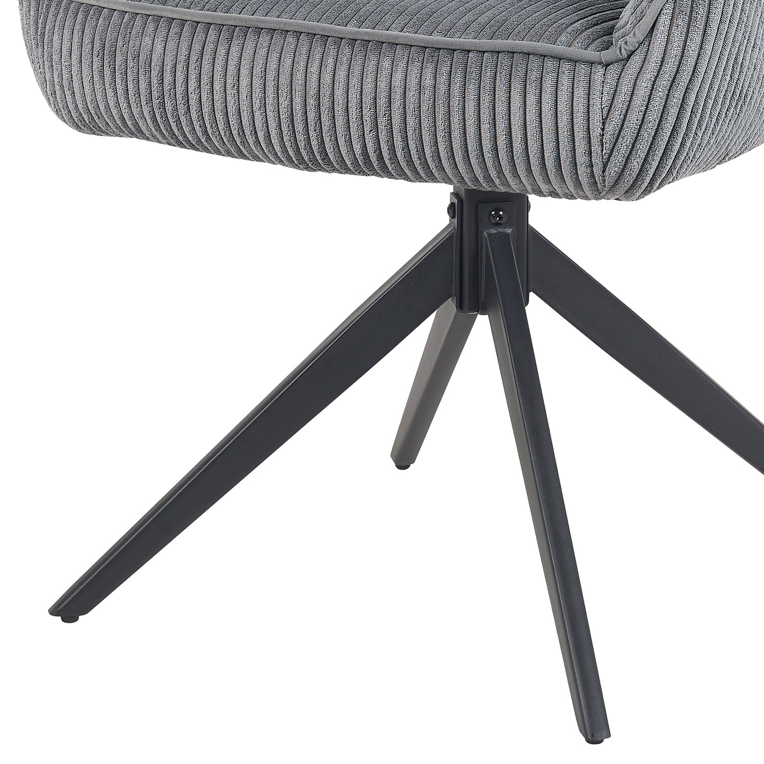 Esszimmerstuhl Mika-Kian 2er-Set 360° drehbar Federkern Metall Matt-Schwarz - Image 40