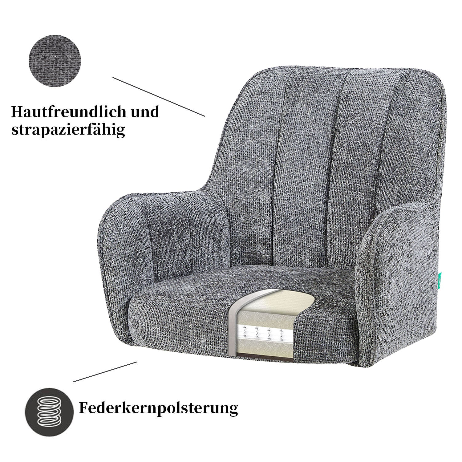 Esszimmerstuhl THOMAS-ZARA - zeitloser Polsterstuhl mit Federkernpolsterung - Image 11